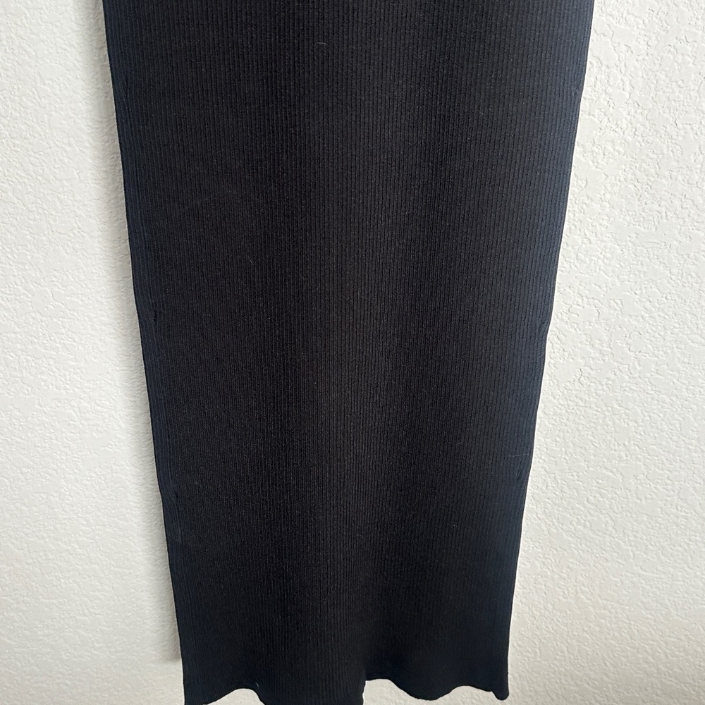 NWT RIVER ISLAND Rhinestone covered black ribbed knot dress 4 - Picture 11 of 11